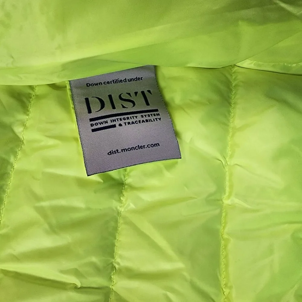 Moncler Photine Down Puffer Jacket Girls 10A Lime Stand Collar Full Zip L/S~ - Picture 15 of 15